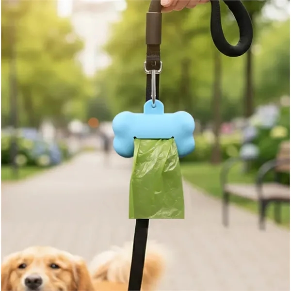 Bone-shaped silicone garbage bag dispenser with clip. Bags not included.... from ASI 72657 Active Life Promo / Active Life
