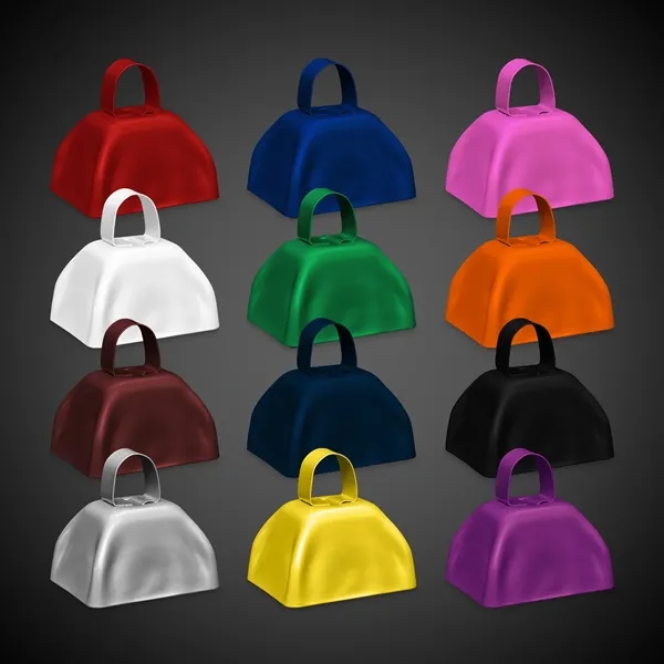 3" orange metal cowbell with loop handle.... from ASI 42016 Brighter Promotions Inc