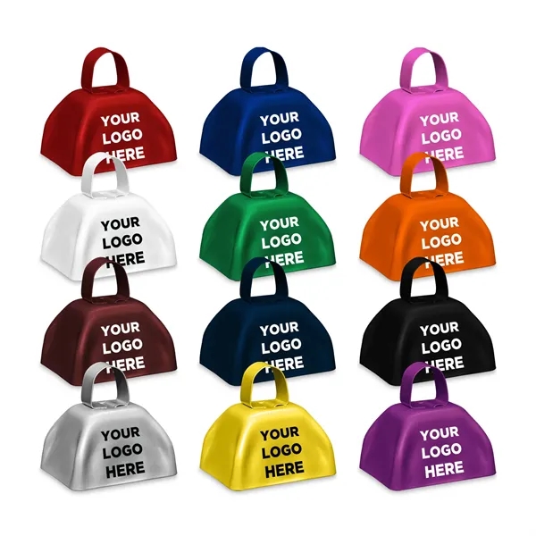 3" orange metal cowbell with loop handle.... from ASI 42016 Brighter Promotions Inc