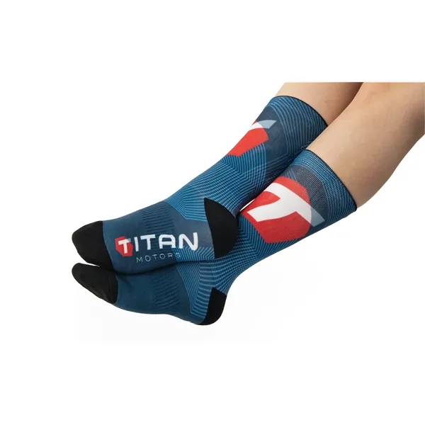 One Pair of Full-Color, One-Size-Fits-Most DTG Pique Socks, Same Design on... from ASI 45657 Pop! Promos