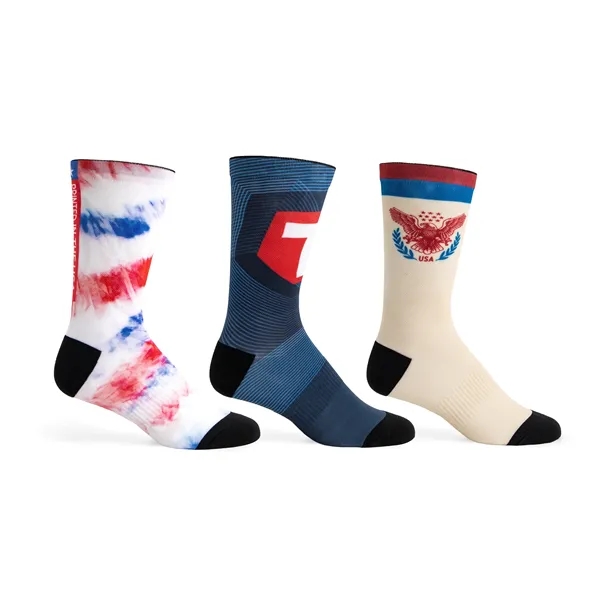 One Pair of Full-Color, One-Size-Fits-Most DTG Pique Socks, Same Design on... from ASI 45657 Pop! Promos