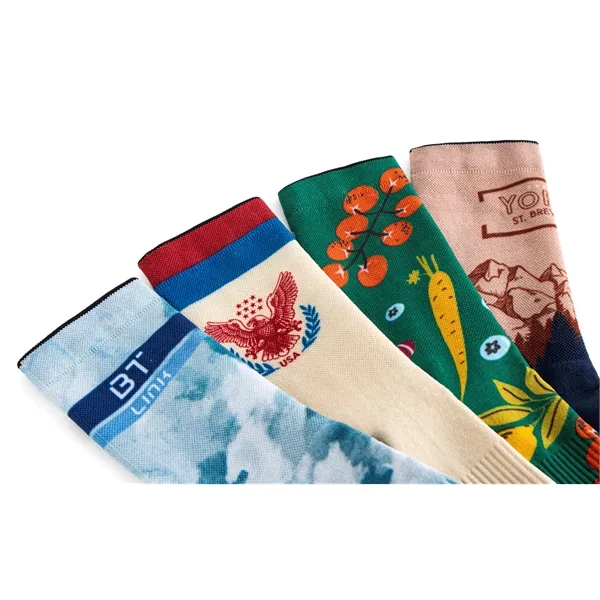 One Pair of Full-Color, One-Size-Fits-Most DTG Pique Socks, Same Design on... from ASI 45657 Pop! Promos