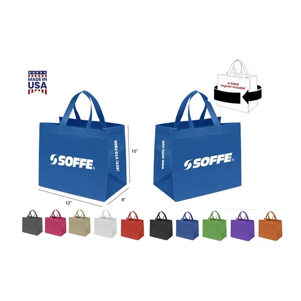 CUSTOM NON WOVEN TOTE - WRAP 4-SIDED PRINT INCLUDED... from ASI 30112 ACE Products