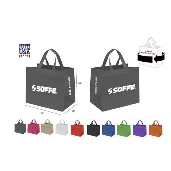 CUSTOM NON WOVEN TOTE - WRAP 4-SIDED PRINT INCLUDED... from ASI 30112 ACE Products