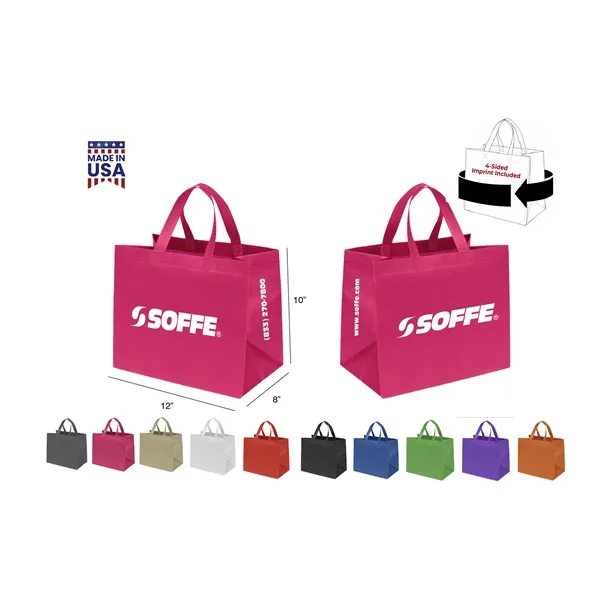 CUSTOM NON WOVEN TOTE - WRAP 4-SIDED PRINT INCLUDED... from ASI 30112 ACE Products