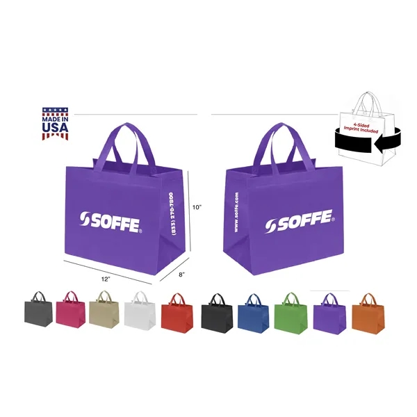 CUSTOM NON WOVEN TOTE - WRAP 4-SIDED PRINT INCLUDED... from ASI 30112 ACE Products
