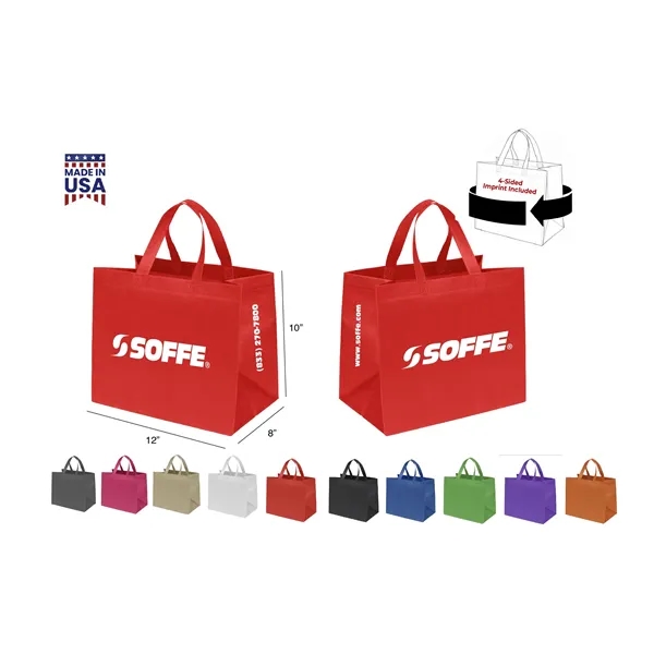 CUSTOM NON WOVEN TOTE - WRAP 4-SIDED PRINT INCLUDED... from ASI 30112 ACE Products