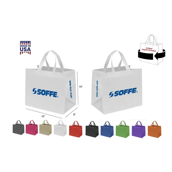 CUSTOM NON WOVEN TOTE - WRAP 4-SIDED PRINT INCLUDED... from ASI 30112 ACE Products