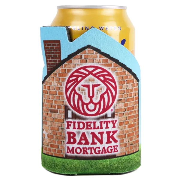 This house-shaped cooler fits 12 oz cans, is customizable, machine washable,... from ASI 61966 HPG / Best Promotions USA