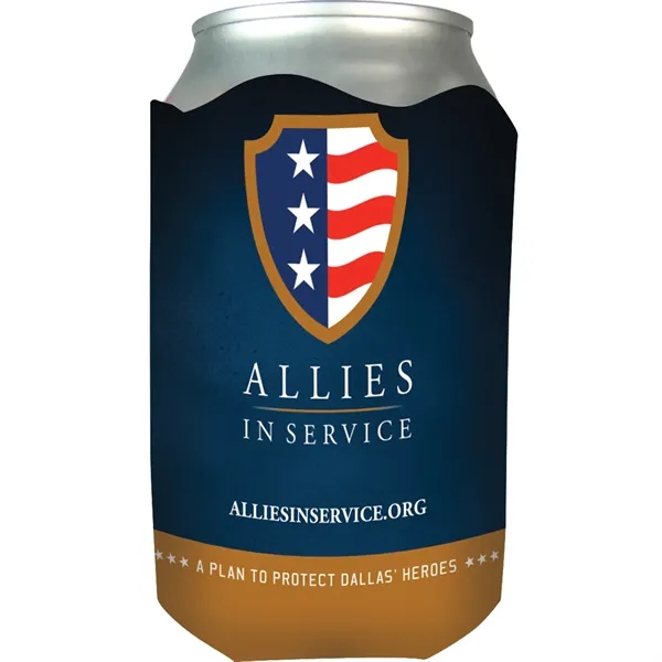 High-density scuba foam beverage holder with wave shape and a four-color... from ASI 61966 HPG / Best Promotions USA