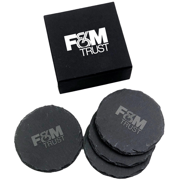 ROUND SLATE COASTER (Set of 4).... from ASI 98766 Yanlee Trading Co Ltd / Delite Promotional Products