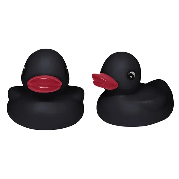 Rubber squeaking black duck toy, balanced for floating.... from ASI 31977 Adline Industries Inc