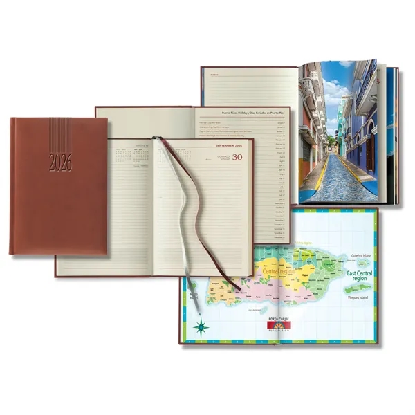 Polyurethane Puerto Rico daily planner with 416 lined pages and ribbon... from ASI 68507 The Magnet Group / Castelli