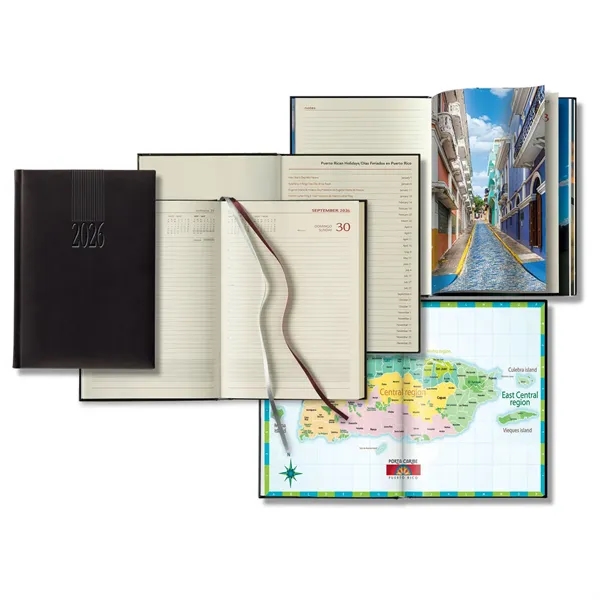 Polyurethane Puerto Rico daily planner with 416 lined pages and ribbon... from ASI 68507 The Magnet Group / Castelli