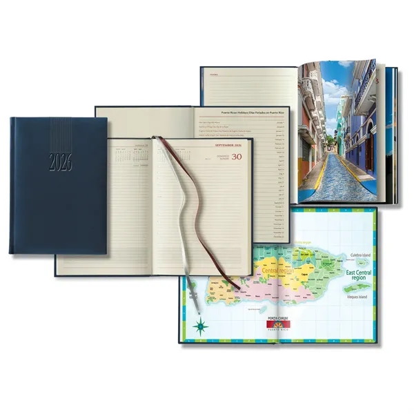 Polyurethane Puerto Rico daily planner with 416 lined pages and ribbon... from ASI 68507 The Magnet Group / Castelli
