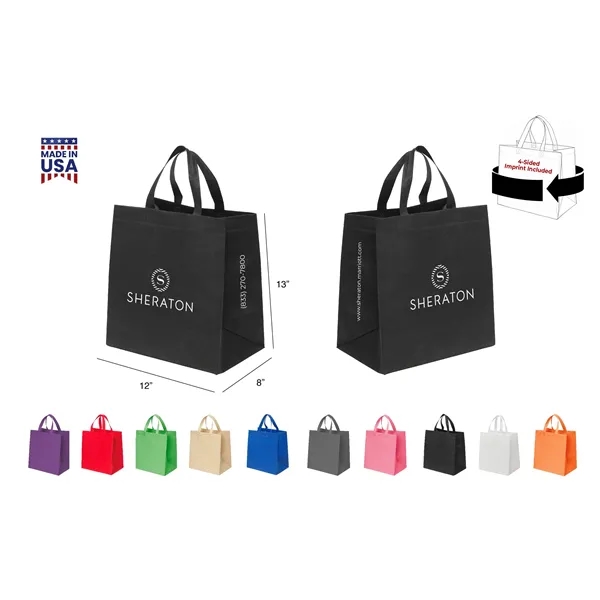 CUSTOM NON WOVEN TOTE - WRAP 4-SIDED PRINT INCLUDED... from ASI 30112 ACE Products