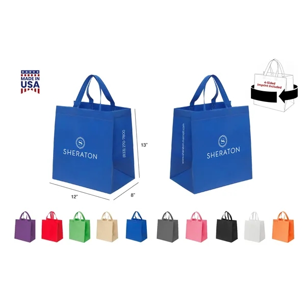 CUSTOM NON WOVEN TOTE - WRAP 4-SIDED PRINT INCLUDED... from ASI 30112 ACE Products