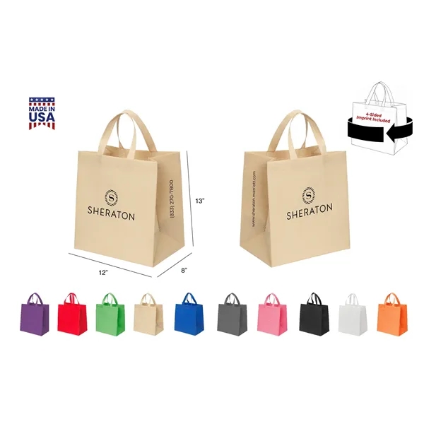 CUSTOM NON WOVEN TOTE - WRAP 4-SIDED PRINT INCLUDED... from ASI 30112 ACE Products