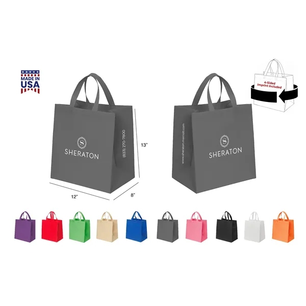CUSTOM NON WOVEN TOTE - WRAP 4-SIDED PRINT INCLUDED... from ASI 30112 ACE Products
