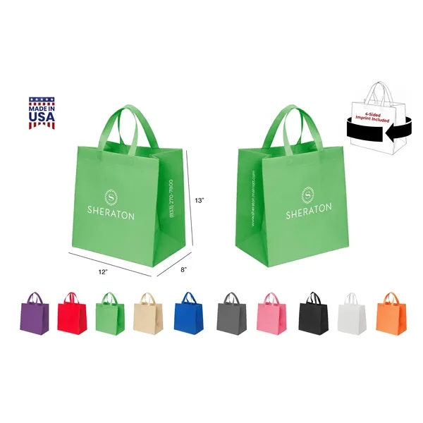 CUSTOM NON WOVEN TOTE - WRAP 4-SIDED PRINT INCLUDED... from ASI 30112 ACE Products