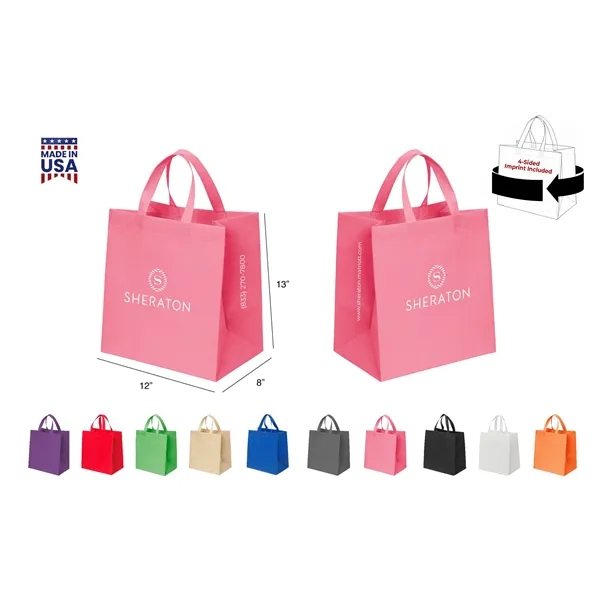 CUSTOM NON WOVEN TOTE - WRAP 4-SIDED PRINT INCLUDED... from ASI 30112 ACE Products