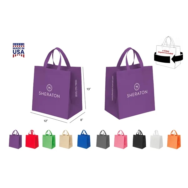 CUSTOM NON WOVEN TOTE - WRAP 4-SIDED PRINT INCLUDED... from ASI 30112 ACE Products