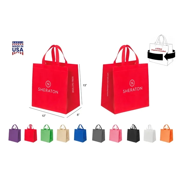 CUSTOM NON WOVEN TOTE - WRAP 4-SIDED PRINT INCLUDED... from ASI 30112 ACE Products