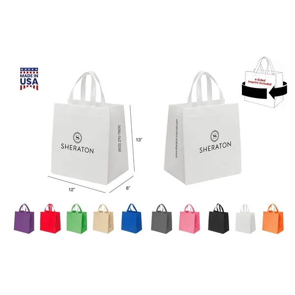 CUSTOM NON WOVEN TOTE - WRAP 4-SIDED PRINT INCLUDED... from ASI 30112 ACE Products