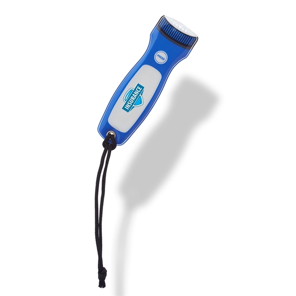 Magnetic flashlight with LED lights, black polyester carrying strap and battery.... from ASI 39552 BEL Promo