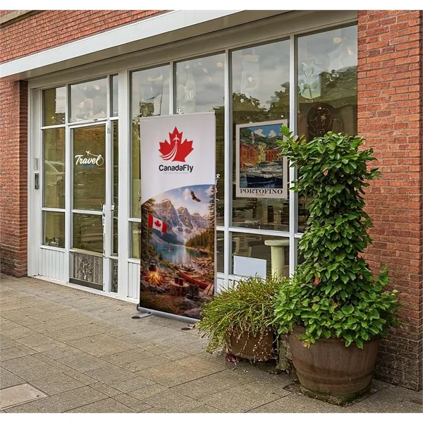 Outdoor Trek Lite Retractor kit with two banners, shock cord pole,... from ASI 87188 Showdown Displays