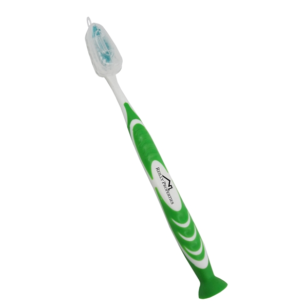 .7" x 7.5" stand-up toothbrush with suction cup storage action with... from ASI 90807 Tekweld