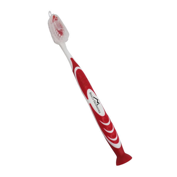 .7" x 7.5" stand-up toothbrush with suction cup storage action with... from ASI 90807 Tekweld