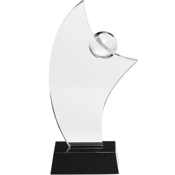 Crystal glass baseball themed award with customizable black base.... from ASI 39552 BEL Promo
