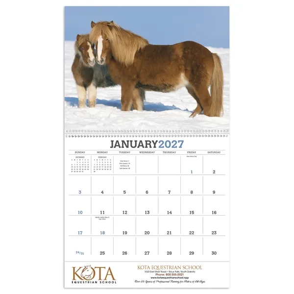 11 x 19 2024 Horse calendar on #70 paper with UV-coated... from ASI 40480 Koozie Group / Norwood Triumph Calendar