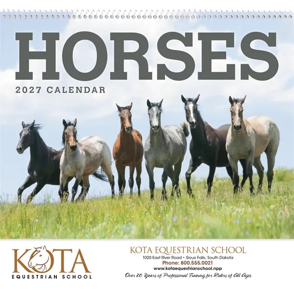 11 x 19 2024 Horse calendar on #70 paper with UV-coated... from ASI 40480 Koozie Group / Norwood Triumph Calendar