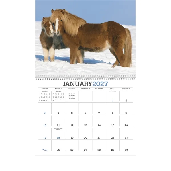11 x 19 2024 Horse calendar on #70 paper with UV-coated... from ASI 40480 Koozie Group / Norwood Triumph Calendar