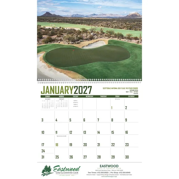 11 x 19 2024 Golf wall calendar printed on 70# paper... from ASI 40480 Koozie Group / Norwood Triumph Calendar