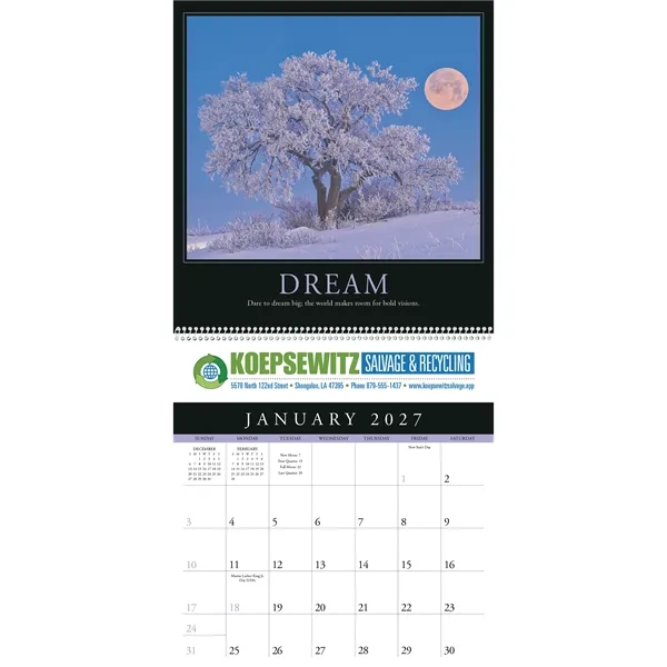 12 x 25 Motivations 2024 wall calendar on 65# glossy paper... from ASI 40480 Koozie Group / Norwood Triumph Calendar