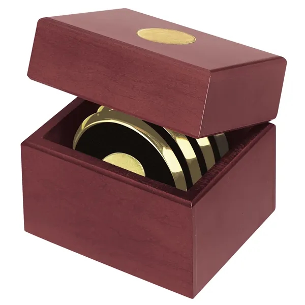 Four Coasters with Solid Cherry Chest... from ASI 40480 Koozie Group