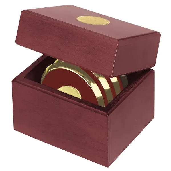 Four Coasters with Solid Cherry Chest... from ASI 40480 Koozie Group