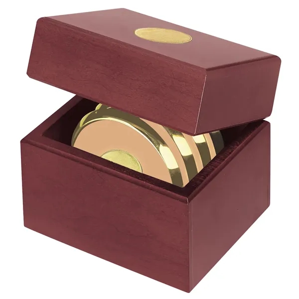 Four Coasters with Solid Cherry Chest... from ASI 40480 Koozie Group