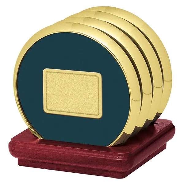 Four Coasters with Solid Cherry Stand... from ASI 40480 Koozie Group / Norwood