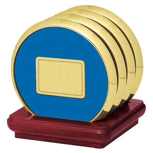 Four Coasters with Solid Cherry Stand... from ASI 40480 Koozie Group / Norwood