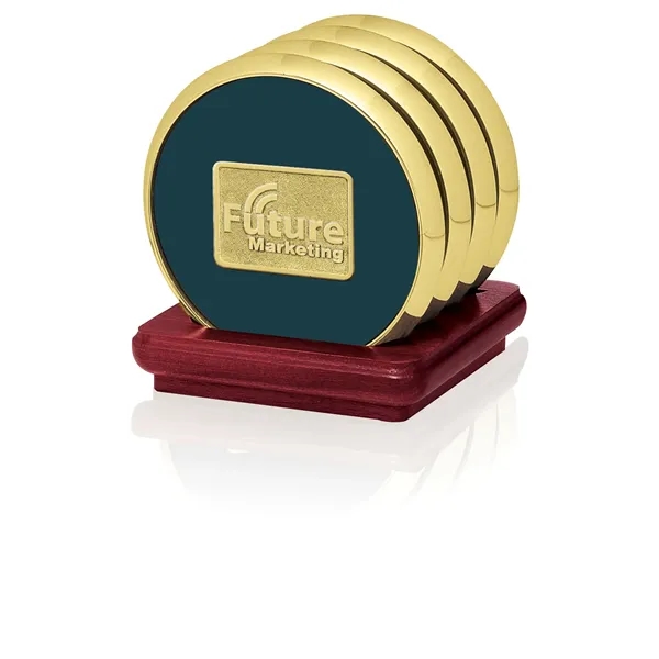 Four Coasters with Solid Cherry Stand... from ASI 40480 Koozie Group / Norwood