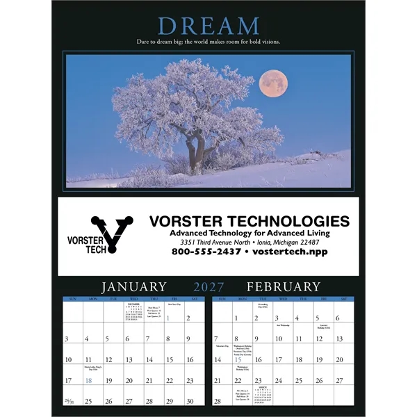 17 x 23 2024 Motivations calendar on 100# glossy paper with... from ASI 40480 Koozie Group / Norwood Triumph Calendar