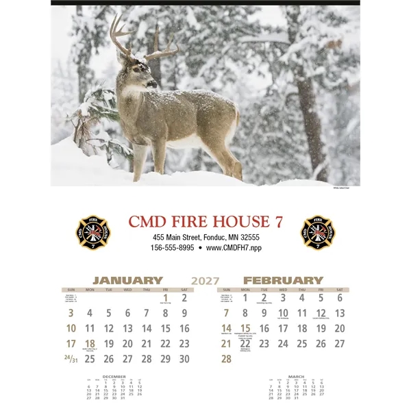 17 x 23 2024 Wildlife Art calendar on 70# matte paper.... from ASI 40480 Koozie Group / Norwood Triumph Calendar