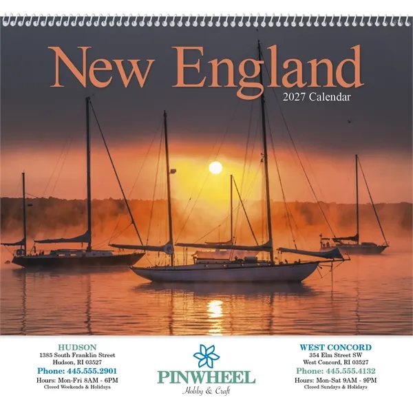 New England Appointment Calendar - Spiral... from ASI 40480 Koozie Group / HotLine®