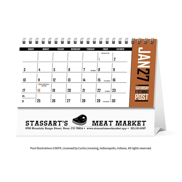 The Saturday Evening Post Desk Calendar... from ASI 40480 Koozie Group / Norwood Triumph Calendar