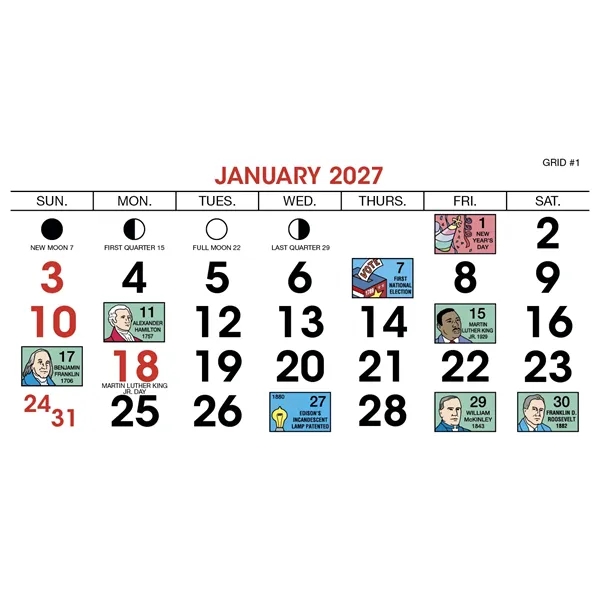 6 x 4 1/2 Legacy 2024 desk calendar printed on 50#... from ASI 40480 Koozie Group / Norwood Triumph Calendar