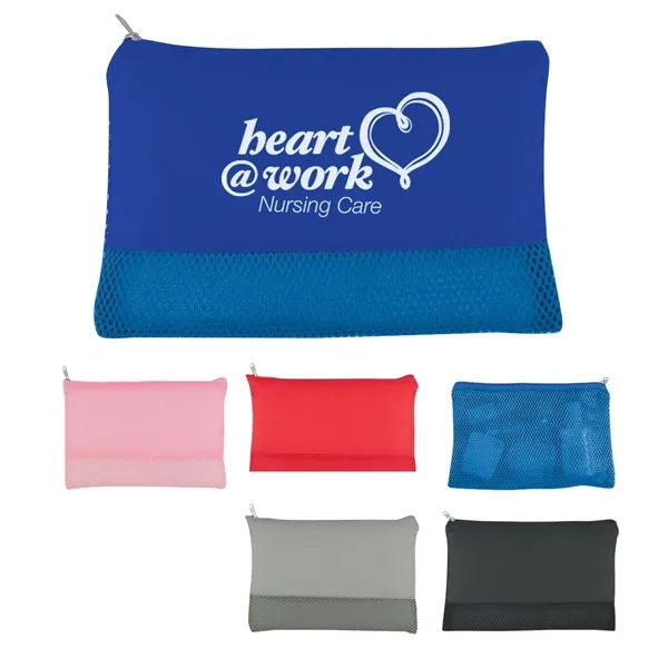 Mesh vanity bag with main zippered compartment.... from ASI 61125 Hit Promotional Products / Hit®
